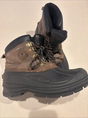 totes Brown and Black Waterproof Men's Winter Boots